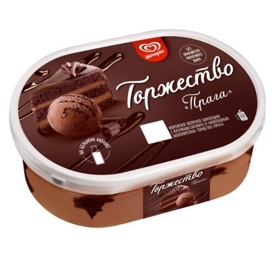 Торжество мороженое Шоколадная Прага с кусочками бисквита 420 гр