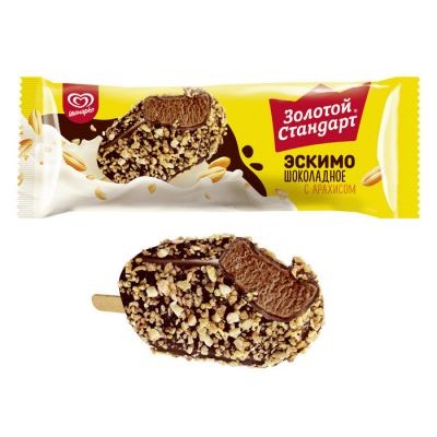 Мороженое эскимо в глазури  Шоколадное с арахисом 61 гр